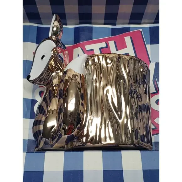 BBW Rose Gold Fox Large 3 Wick Candle Holder | Fall Festive Home Fragrance Decor - Picture 3 of 3